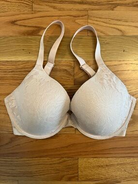 Natori Lace-Overlay Light Beige T-Shirt Bra